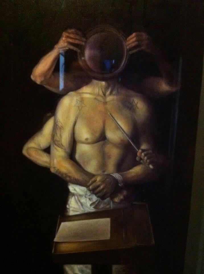 David Dalla Venezia, Ades (In fieri) (2012), oil on canvas, and Live drawings at the VENICE INTERNATIONAL PERFORMANCE ART WEEK 2012.