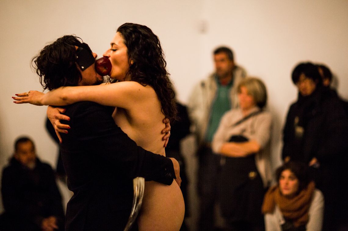 Weeks & Whitford, Wearing the horns series (2012), live durational performance series at the VENICE INTERNATIONAL PERFORMANCE ART WEEK 2012. Images © Monika Sobczak.