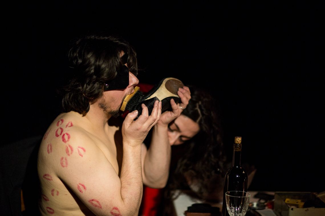 Weeks & Whitford, Wearing the horns series (2012), live durational performance series at the VENICE INTERNATIONAL PERFORMANCE ART WEEK 2012. Images © Monika Sobczak.