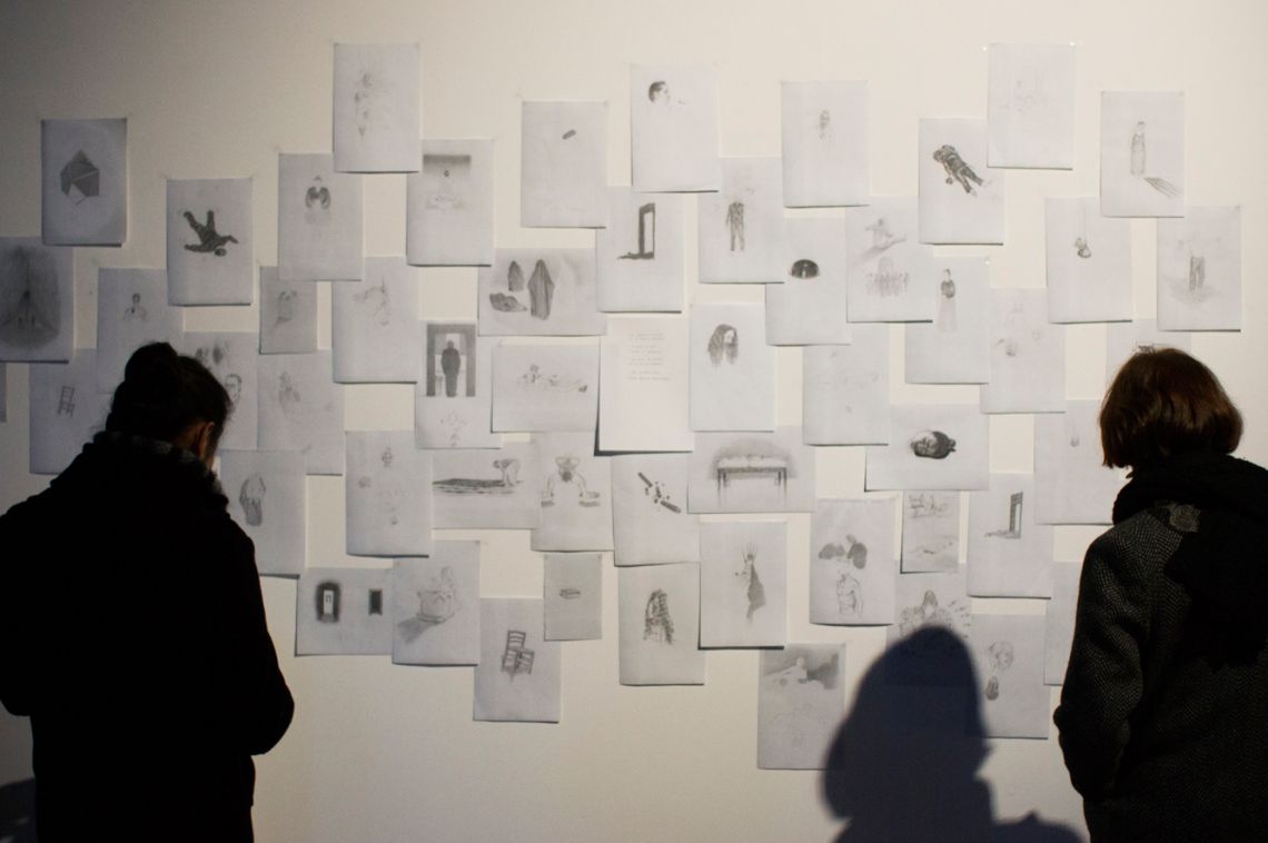 David Dalla Venezia, Ades (In fieri) (2012), oil on canvas, and Live drawings at the VENICE INTERNATIONAL PERFORMANCE ART WEEK 2012.