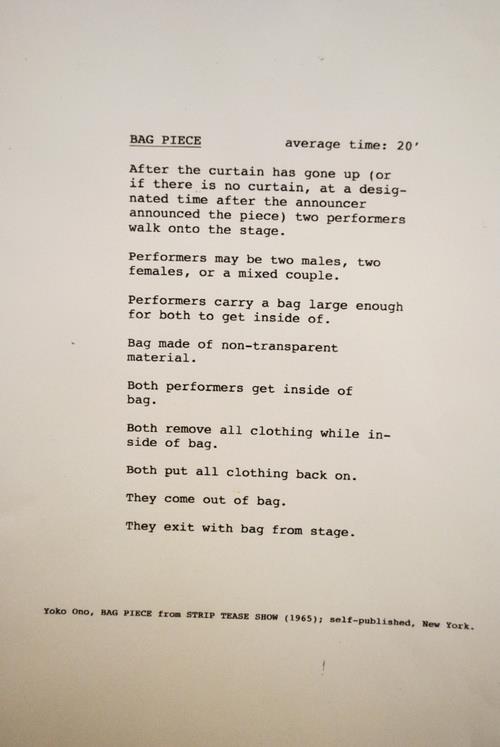 Yoko Ono, participatory installation Night and Day for Venice (2012) and Event scores, printed matter, exhibition view at the VENICE INTERNATIONAL PERFORMANCE ART WEEK 2012. Images © Monika Sobczak.