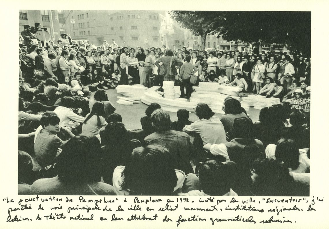 Alain Arias-Misson, The Punctuation Public Poem. Pamplona (1972). Courtesy of Fondazione Bonotto.