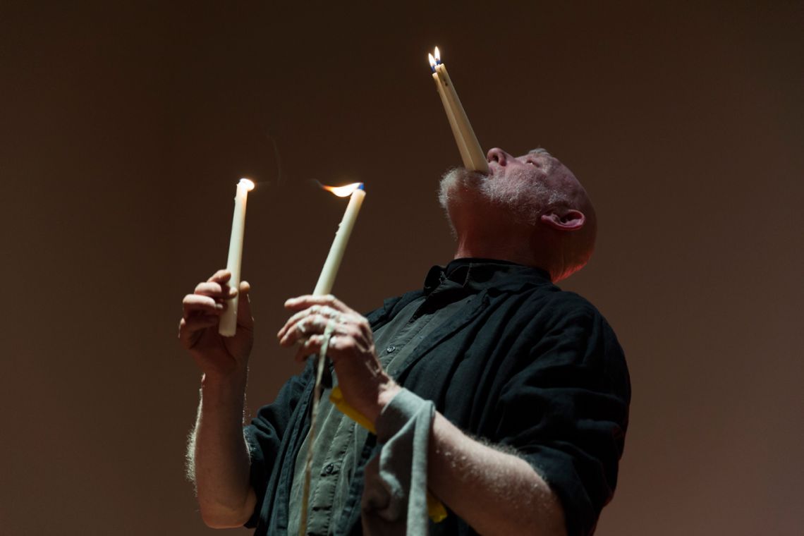Sandra Johnston & Alastair MacLennan, Let Liminal Loose. Venice International Performance Art Week (2014). Photograph by Monika Sobczak.