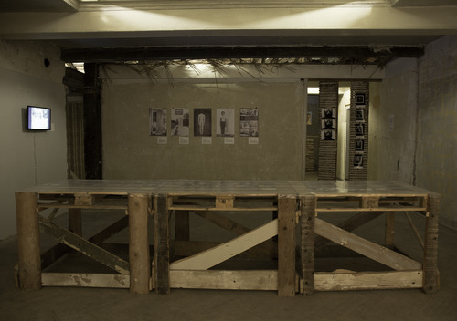 Elias Adasme / Artur Barrio / Gastao de Magalhaes. Exhibition view - Detail. Venice International Performance Art Week 2014. Photograph by Samanta Cinquini.