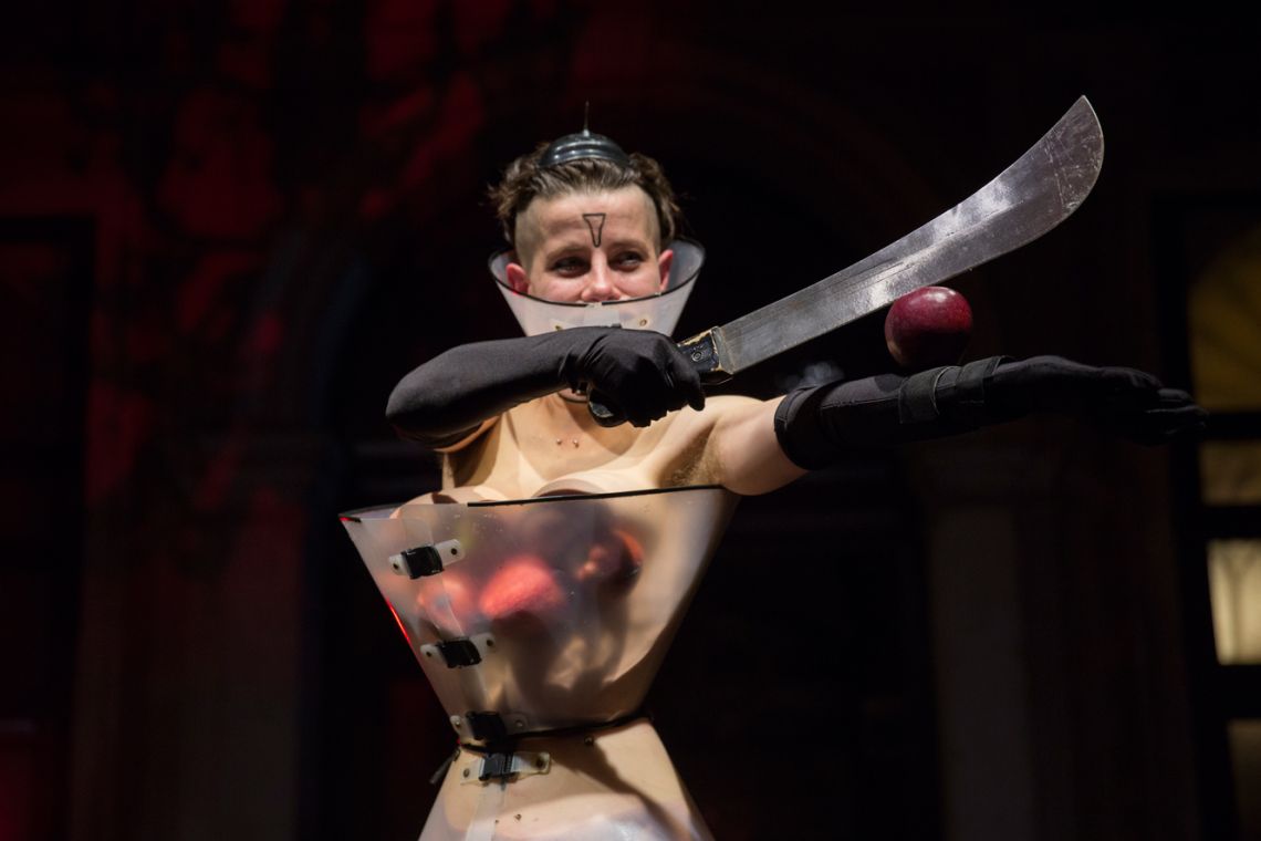 La Pocha Nostra. Dani d'Emilia in Corpo Insturrecto. Venice International Performance Art Week (2014). Photograph by Monika Sobczak.