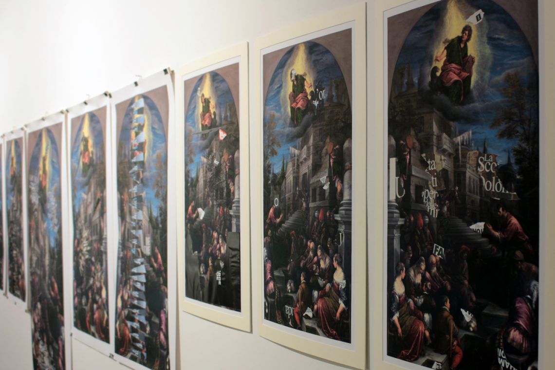 Giovanni Fontana. Exhibition view of the visual work Certi Discorsi (2016) at the III Venice International Performance Art Week 2016. Image © VestAndPage