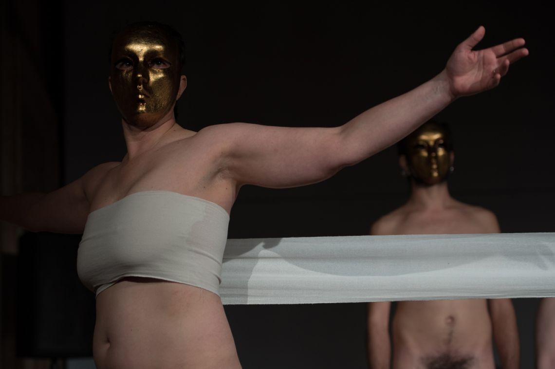Julius Kaiser, Human Installation I: Gender Obscolescence. Performance at the III Venice International Performance Art Week 2016. Image © Lorenza Cini