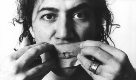 La Voce Stratos (2009). Still from the documentary by Luciano D'Onofrio & Monica Affatato reproducing a photo of Demetrio Stratos by Roberto Masotti. © Roberto Masotti.